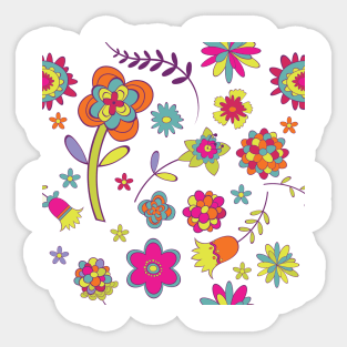 Bold Groovy Floral Pattern Sticker